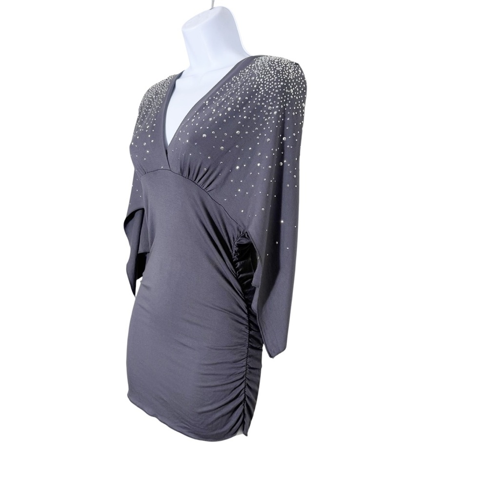 Boston Proper Rhinestone Ruched Tunic size XS - Picture 6 of 9
